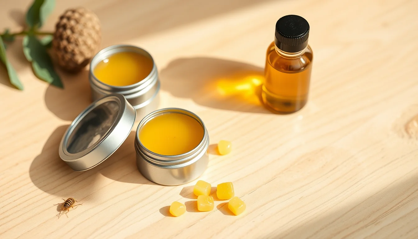 Small tins of homemade argan oil lip and cuticle balm with beeswax