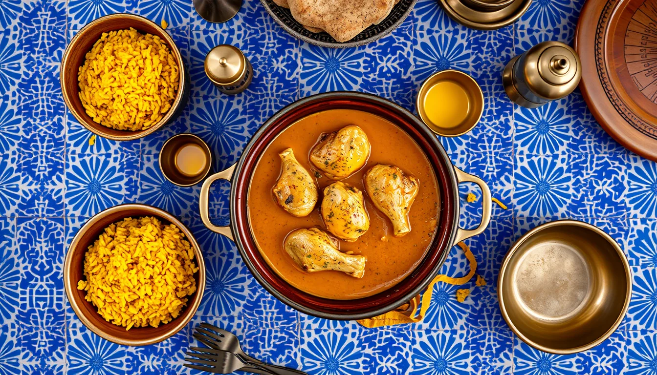 Moroccan dishes made with saffron, including chicken tagine and saffron rice